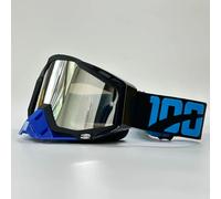 MASCHERINA OCCHIALI DA CROSS ENDURO DH MTB LENTE SPECCHIATA ORO ARGENTO BLU MOTO