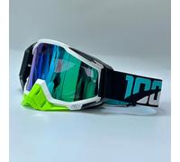 MASCHERINA OCCHIALI DA CROSS ENDURO DH MTB LENTE SPECCHIATA ORO ARGENTO BLU MOTO