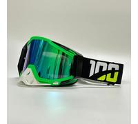 MASCHERINA OCCHIALI DA CROSS ENDURO DH MTB LENTE SPECCHIATA ORO ARGENTO BLU MOTO