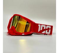 MASCHERINA OCCHIALI DA CROSS ENDURO DH MTB LENTE SPECCHIATA ORO ARGENTO BLU MOTO