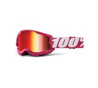 MASCHERINA OCCHIALI MASCHERA 100% STRATA 2 FLETCHER SPECCHIATA ROSSA MOTO CROSS