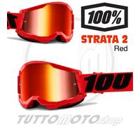 MASCHERINA OCCHIALI MASCHERA 100% STRATA 2 SPECCHIATI OFF ROAD MOTO CROSS ENDURO