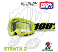 MASCHERINA OCCHIALI MASCHERA DA CROSS 100% STRATA 2 YELLOW OFFROAD MOTO ENDURO