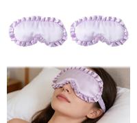 Mascherina per dormire in seta con cinturini regolabili, confezione da 2, protezione per gli occhi per yoga e viaggi, blocca la luce (viola)