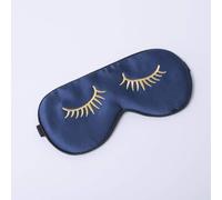 Mascherina Per Dormire Tim&tina 100% Seta, Comoda E Super Morbida, Blocca La Luce Per Dormire, Lavoro A Turni, Pisolini Con Custodia Per Il Trasporto E Cinturino Regolabile, Navy Blue (Long Eyelashes)