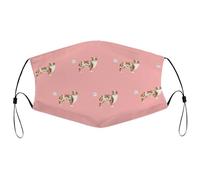 Mascherina per il viso riutilizzabile in tessuto, motivo cane da bestiame australiano blu e rosso, con cactus e cactus, lavabile, per adulti, con passanti per le orecchie regolabili e filo per il naso