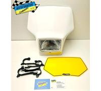 Mascherina Portafaro CEMOTO Bianca Completa + Elastici YAMAHA TT 350 / 600 59X