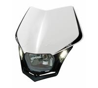 Mascherina Portafaro Moto Racetech V-face LED Bianco Rtech Enduro Anteriore Nero