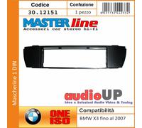 MASCHERINA RADIO 1 DIN BMW X3 E83 DAL 2003 AL 2007 ADATTATORE AUTO UN DIN