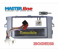 MASCHERINA RADIO 1 DIN COMPATIBILE PER TOYOTA AURIS DA 2007 + CONNETTORI. SILVER
