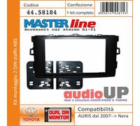 MASCHERINA RADIO 2 DIN AURIS 2007 IN POI CON STAFFE ABS. ADATTATORE NERO