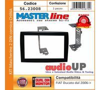 MASCHERINA RADIO 2 DIN PEUGEOT BOXER DAL 2006 KIT 7" RADIO CINA + STAFFE METAL.