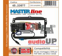 MASCHERINA RADIO 2 DIN FIAT 500 L 2012->2018 KIT CON STAFFE E CABLAGGIO RADIO