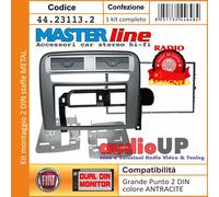 MASCHERINA RADIO 2 DIN FIAT GRANDE PUNTO KIT PER RADIO EURO E CINESE. ANTRACITE