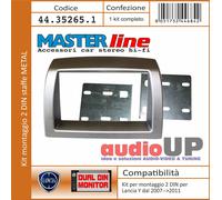 MASCHERINA RADIO 2 DIN IN KIT LANCIA Y DAL 2007 AL 2011. KIT COMPLETO DI STAFFE.