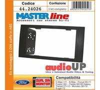 MASCHERINA RADIO 2 DIN KIT CON STAFFE ABS FORD FIESTA DAL 2006 AL 2008 ANTRACITE