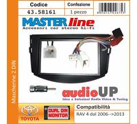 MASCHERINA RADIO 2 DIN RAV 4 2006 AL 2013 CONNETTORE ISO + ADATTATORI ANTENNA