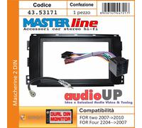 MASCHERINA RADIO 2 DIN SMART FOR TWO 2007>2010 + CONNETTORE ISO + ADAT. ANTENNA