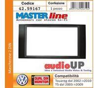 MASCHERINA RADIO 2 DIN VOLKSWAGEN TOUAREG 2002>2010 DUE DIN CON CORNICE IN TINTA