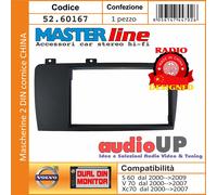 MASCHERINA RADIO 2 DIN VOLVO V70 2000- 2007 CON CORNICE PER RADIO CINESI