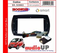MASCHERINA RADIO 9" SMART FOR TWO DAL 2015 AL 2018 KIT CON CENTRALINA CAN BUS.