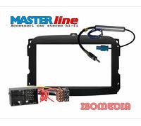 MASCHERINA AUTORADIO DUE DIN PER FIAT 500L DAL 2012 AL 2017. COLORE NERO