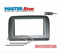 MASCHERINA AUTORADIO DUE DIN PER FIAT 500L DAL 2012 AL 2017. COLORE NERO