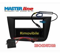 MASCHERINA RADIO UN DIN COMPATIBILE SEAT TOLEDO 2004 AL 2009 + CONNETTORI. NERA.