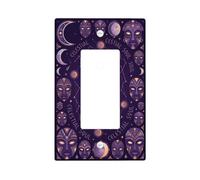 Mascherina singola copertura per interruttore della luce, celeste mistica luna stelle nessuna viola plastica dimensioni standard accenti interruttori da parete piastre per soggiorno camera da letto