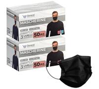 Mascherine chirurgiche - 100 pezzi nere 3 strati monouso tipo IIR