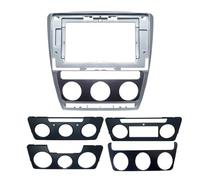 Mascherine Telaio Veicoli Per SKODA Per OCTAVIA 2004-2014 Autoradio Android Stereo MP5 Lettore GPS Pannello Involucro 2Din Fascia Dash Copertura Trim 10"(D'argento)