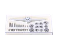 Maschi a Vite, Set di Maschi per Matrici 30 Pezzi Regolabile M1.0-M2.5 Set di Chiavi per Matrici Metriche HSS 2 Mm Kit di Strumenti con Impugnatura a T, Set di Maschi e