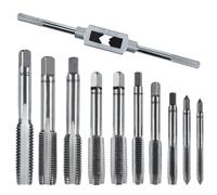 Maschi per Filettatura Set M5 M6 M7 M8 M10 M12 Punte Trapano Professionali Filettatrice Manuale Kit Filiera per Filettatura Professionale 11 Pezzi Filiere Giramaschi a Cricchetto M3-M12