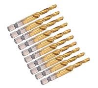 Maschi per Trapano M5, 10 Pezzi 1/4'' HSS Vite con Gambo Esagonale Utensili per Svasatori Set di Trapani Punte per Maschi in Titanio per Legno Plastica Alluminio Sottile, Non