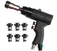 Maschiatrice Pneumatica M3-M12, Perforatrice Pneumatica da 400 Giri/Min, con 6 Mandrini Autobloccanti, Interruttore avanti/Indietro, per Maschiatura di Acciaio, Ferro, Rame, Alluminio,B