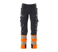 Mascot 19179 - 511 - 01014 Accelerate Safe Ultimate Stretch Impermeabile Bicolore Prowash per biancheria industriale Adatto a Pantaloni con tasche sulle ginocchia, Nero/Blu/Arancio Hi-Vis 90C49 Taglia