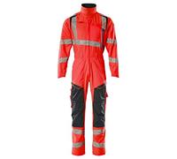 Mascot 19519-236-22210 Accelerate Safe Prowash Stretch Zones Tuta bicolore con tasche sulle ginocchia, Hi-Vis rosso/nero/blu, taglia 4XL