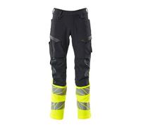 Mascot 19879-711-01017 Accelerate Safe Ultimate Stretch Pantaloni impermeabili bicolore con tasche sulle ginocchia, nero/blu/giallo Hi-Vis, taglia 76C46
