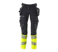 Mascot Accelerate Safe Ultimate Stretch 19131-711-01017 - Pantaloni con tasche sospese, colore: Nero/Blu/Hi-Vis giallo, taglia 82C50