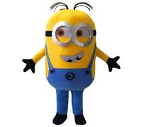 Mascotte Minions per adulti copia professionale animazione con sorriso due occhi
