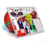 MASDRTRE World Cup 2026, set da 6 pezzi con occhiali da sole con bandiera, batacchio, pittura per il viso, sciarpa, cinturino e bandiera, per il giorno della partita e le feste, per appassionati di