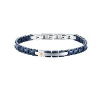 Maserati Ceramic Bracciale da Uomo Catena | Acciaio, color nero, silver, Misura 19 + 3 cm