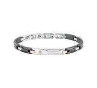 Maserati Ceramic Bracciale da Uomo Catena | Acciaio, Nero, Silver, Misura 18.5 cm
