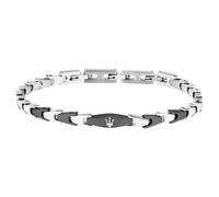 Maserati Bracciale Uomo in Acciaio, Collezione ICONIC, Spina di Pesce, Regalo Marito, Fidanzato