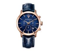 Maserati Orologio da uomo, Collezione Epoca, movimento al quarzo, cronografo, in acciaio, PVD oro rosa e cuoio - R8871618007