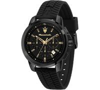 Maserati Orologio da uomo, Collezione Successo, in Acciaio, Cinturino in Silicone, Nero, 44 mm, Regalo Uomo - R8871621011