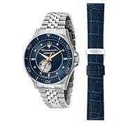 Maserati Orologio Uomo in Acciaio, Automatico, Analogico, 44 mm, Collezione SFIDA, Diamanti, Special Pack