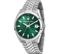 Maserati Orologio Uomo, Tempo, Data, Analogico, 43 mm, Collezione ATTRAZIONE, Righe Orizzontali