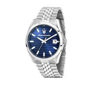 Maserati Orologio Uomo, Tempo, Data, Analogico, 43 mm, Collezione ATTRAZIONE, Righe Orizzontali