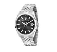 Maserati Orologio Uomo, Tempo, Data, Analogico, 43 mm, Collezione ATTRAZIONE, Righe Orizzontali